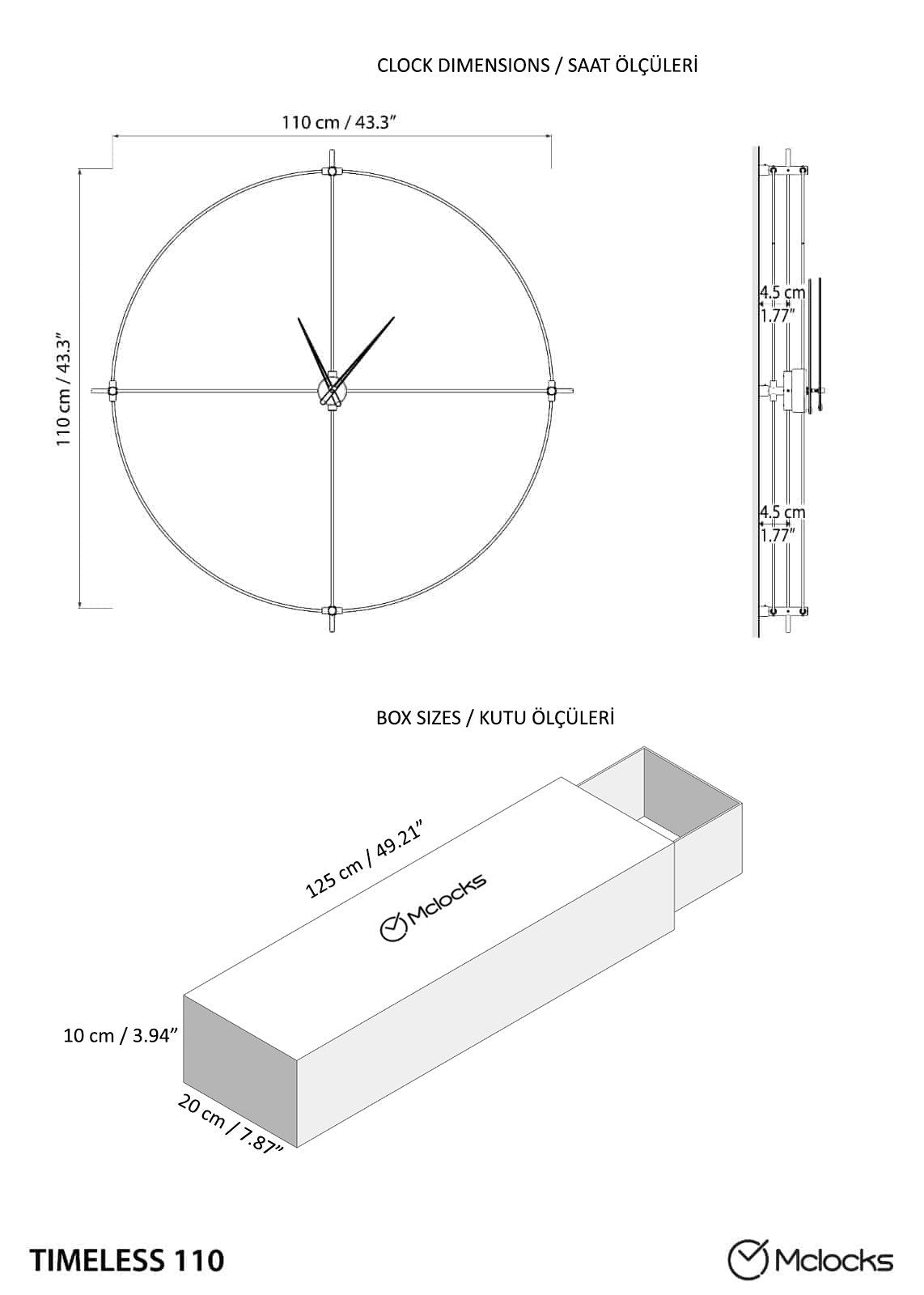 timeless wall clocks models sizes 110
