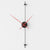 red and black decorative modern wall clock hang on white wall.