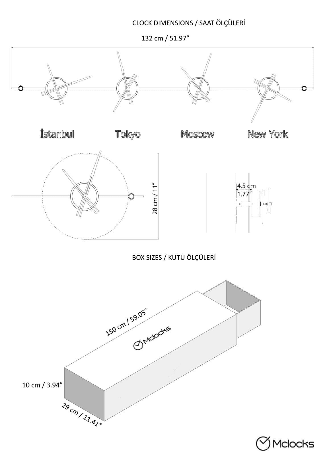 world clock dimensions