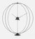 black modern floor clock atom 35 inches